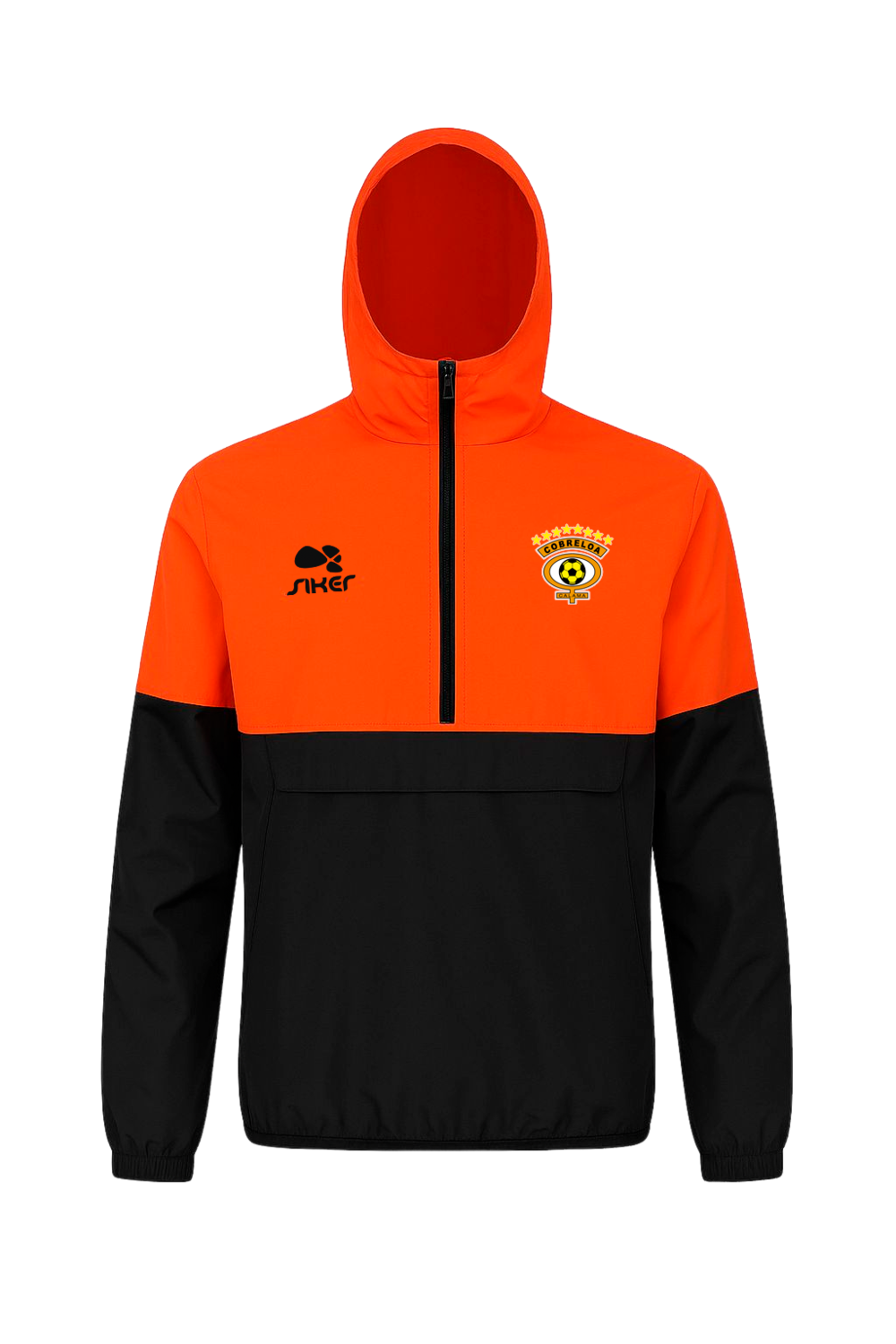 POLERON CORTAVIENTO NEGRO CON NARANJA 2025 Cobreloa SADP