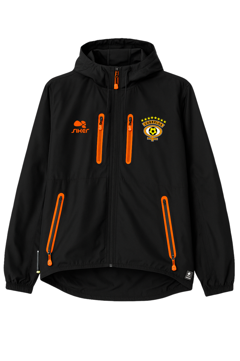 POLERON CORTAVIENTO NEGRO CON GORRO 2025 Cobreloa SADP