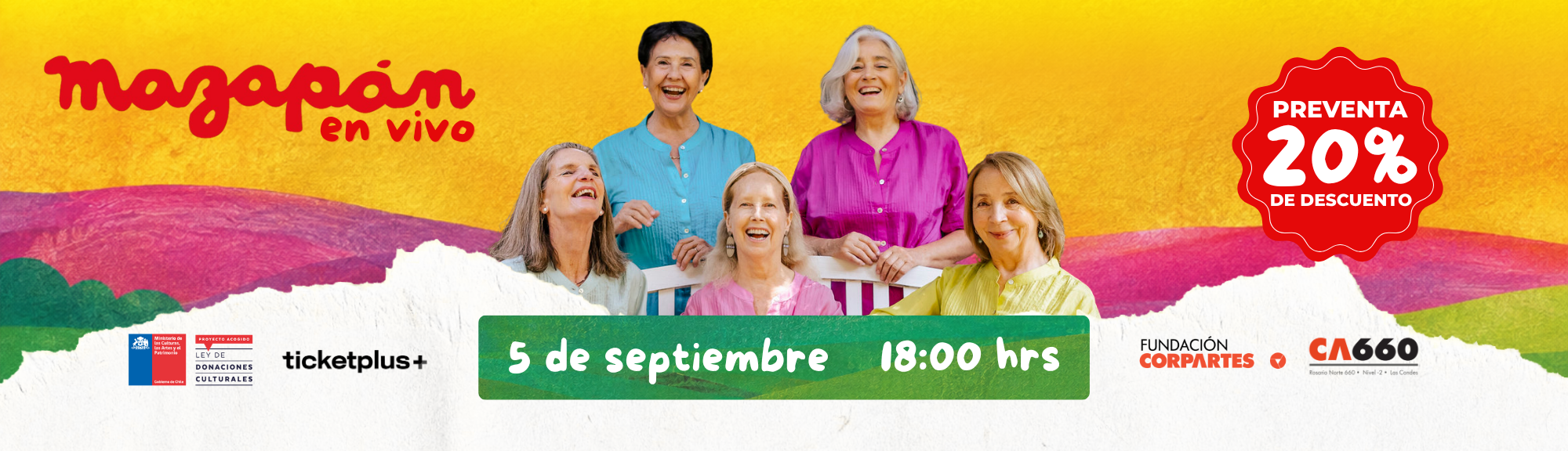 Mazapán en vivo · Teatro CA660 · 5 septiembre 2026