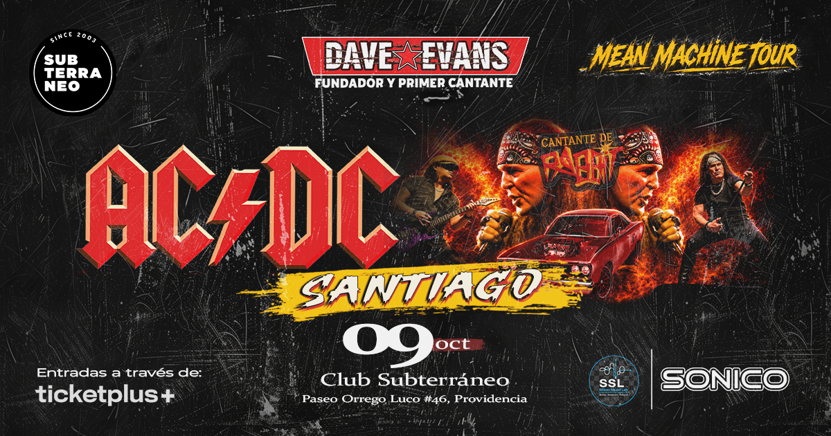 DAVE EVANS FUNDADOR AC/DC ★ VIERNES 09 OCTUBRE ★ Club Subterráneo