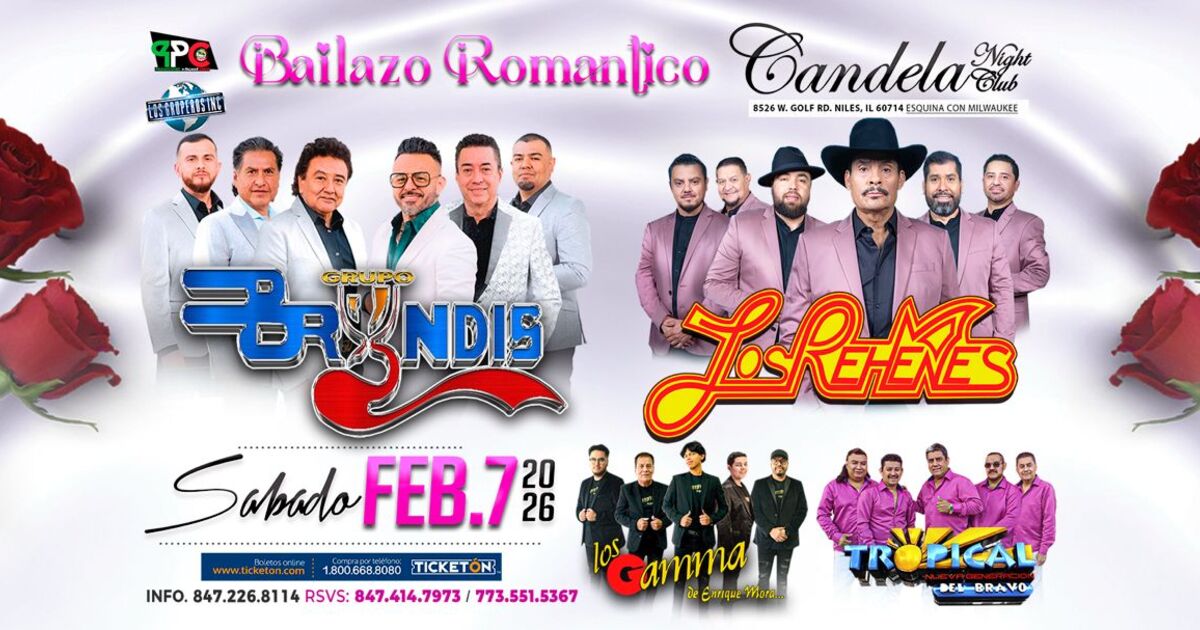 Grupo Bryndis-Los Rehenes-Los Gamma de Enrique Mora-Tropical del Bravo-Candela Nightclub