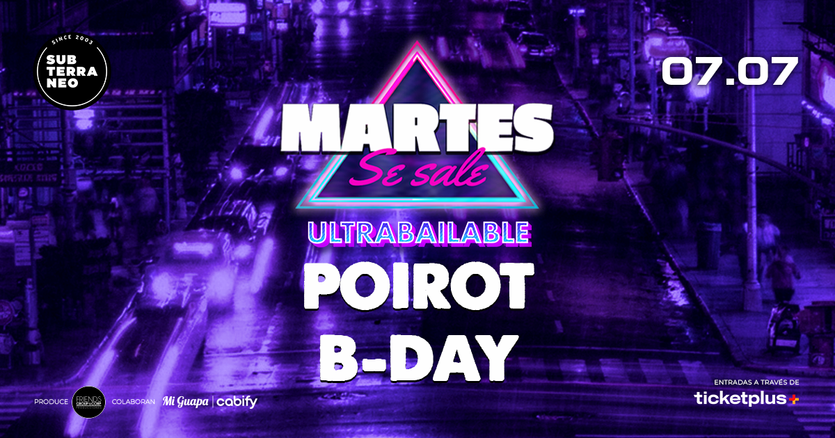 MARTES SE SALE! ★ MARTES 07 JULIO ★ Club Subterráneo (+21)