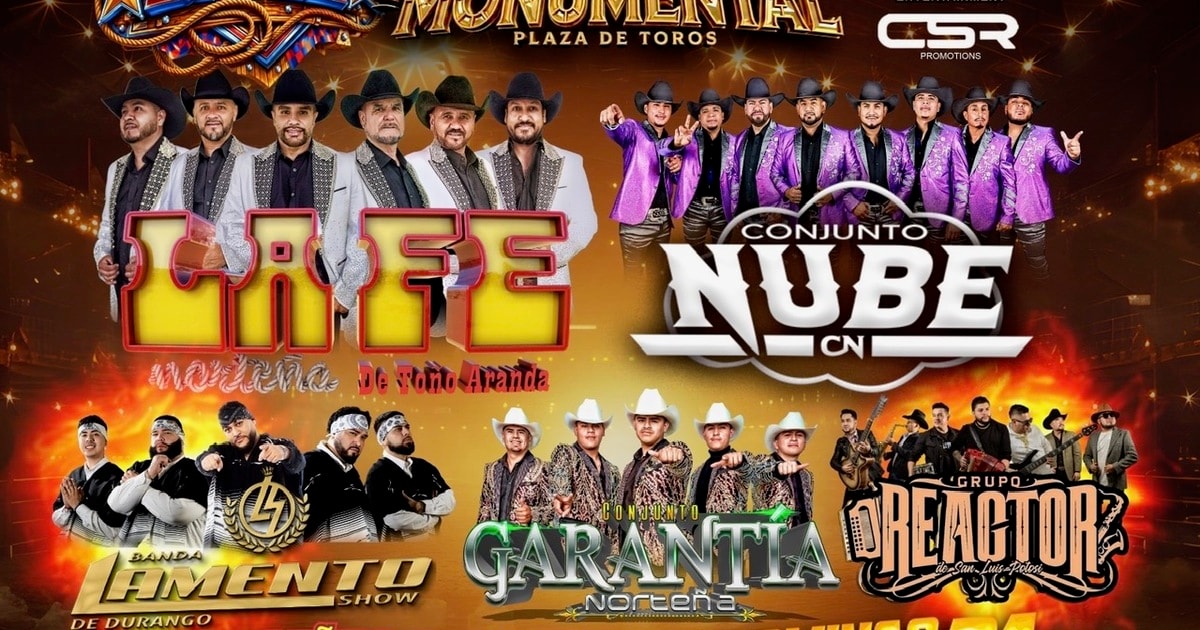 La Fe Norteña de Toño Aranda-Conjunto Nube-Banda Lamento de Durango-Conjunto Garantia NorteñaGrupo Reactor-Jaripeo Baile-La Monumental Plaza de Toros