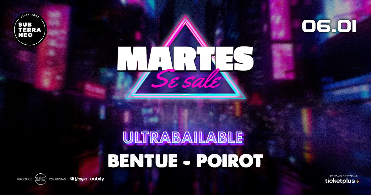 MARTES SE SALE! ★ MARTES 06 ENERO ★ Club Subterráneo (+21)