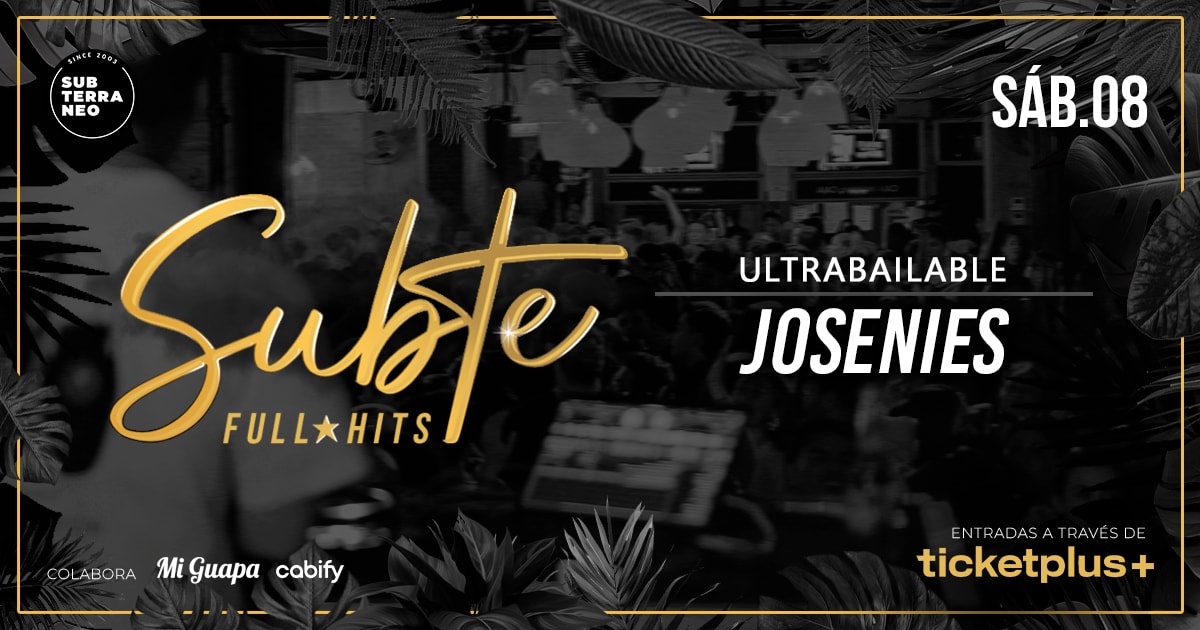 SUBTE FULL HITS Ultrabailables 🎵 SÁBADO 08 NOVIEMBRE ★ Club Subterráneo (+23)