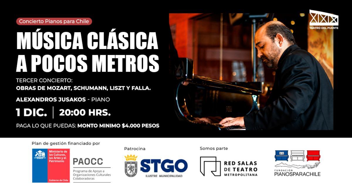 Alexandros Jusakos, piano - Obras de Wolfgang Amadeus Mozart, Robert Schumann - Franz Liszt, Enrique Granados y Manuel de Falla