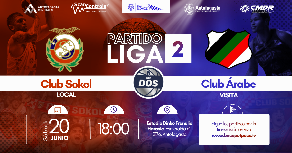 LIGA DOS SOKOL ANTOFAGASTA VS ÁRABE DE VALPARAÍSO 