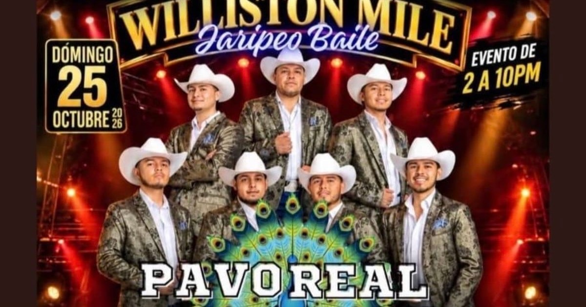 Pavo Real Norteno-K-Pitanes Band-Los 4 de Sur-Tamborazo 24-7-Jaripeo-Baile-Carreras de Caballos--Williston Mile