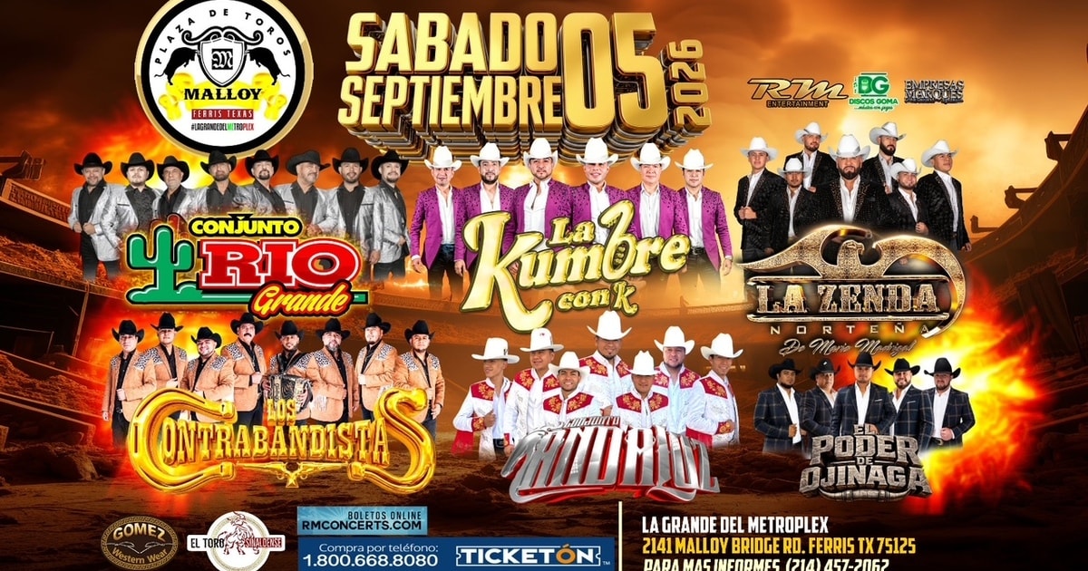 Conjunto Rio Grande-La Kumbre Con K-Los Contrabandistas-Conjunto Anda Luz-Plaza Malloy