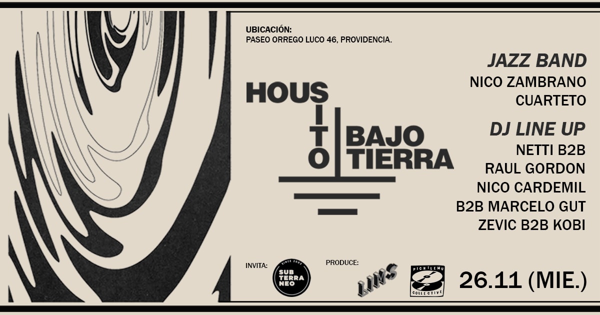 HOUSITO BAJO TIERRA 🎵 MIÉRCOLES 26 NOVIEMBRE ★ Club Subterráneo (+21)