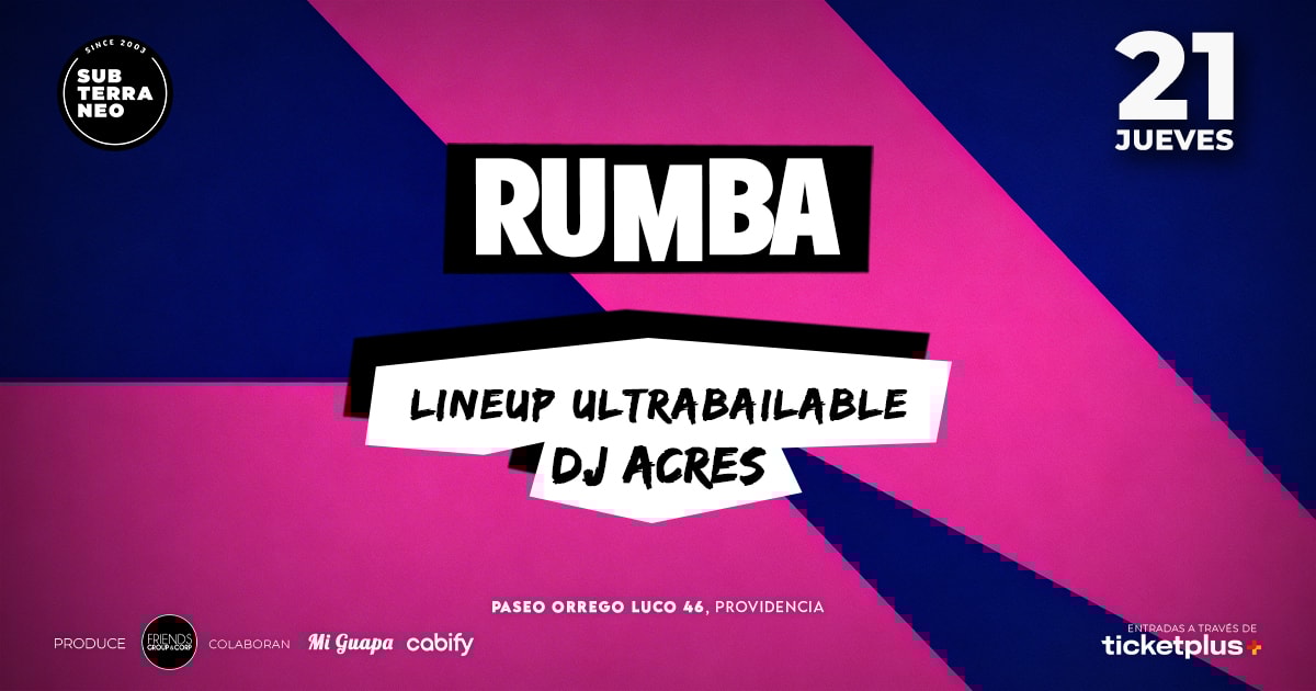 RUMBA Full Ultrabailable ★ JUEVES 21 MAYO ★ Club Subterráneo (+21M & +23H)