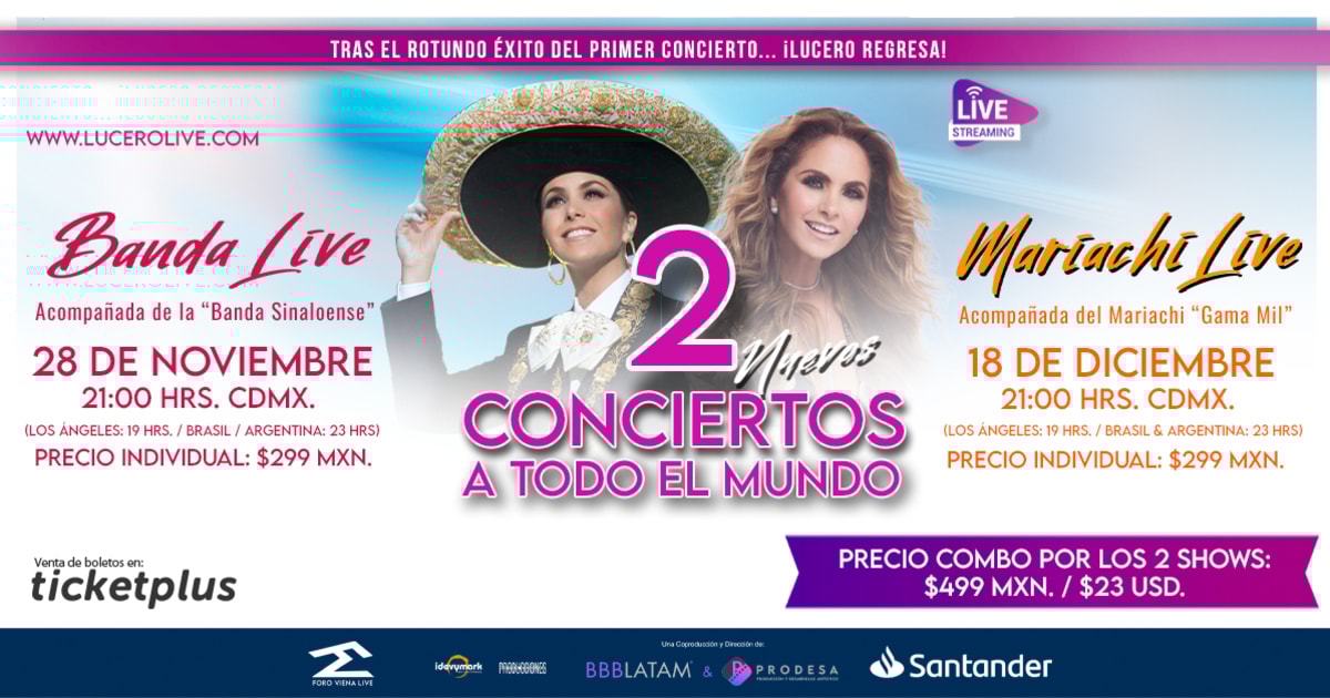LUCERO COMBO 2 EVENTOS, BANDA LIVE & MARIACHI LIVE
