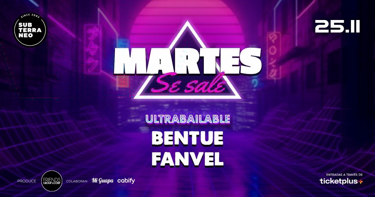 MARTES SE SALE! ★ MARTES 25 NOVIEMBRE ★ Club Subterráneo (+21)