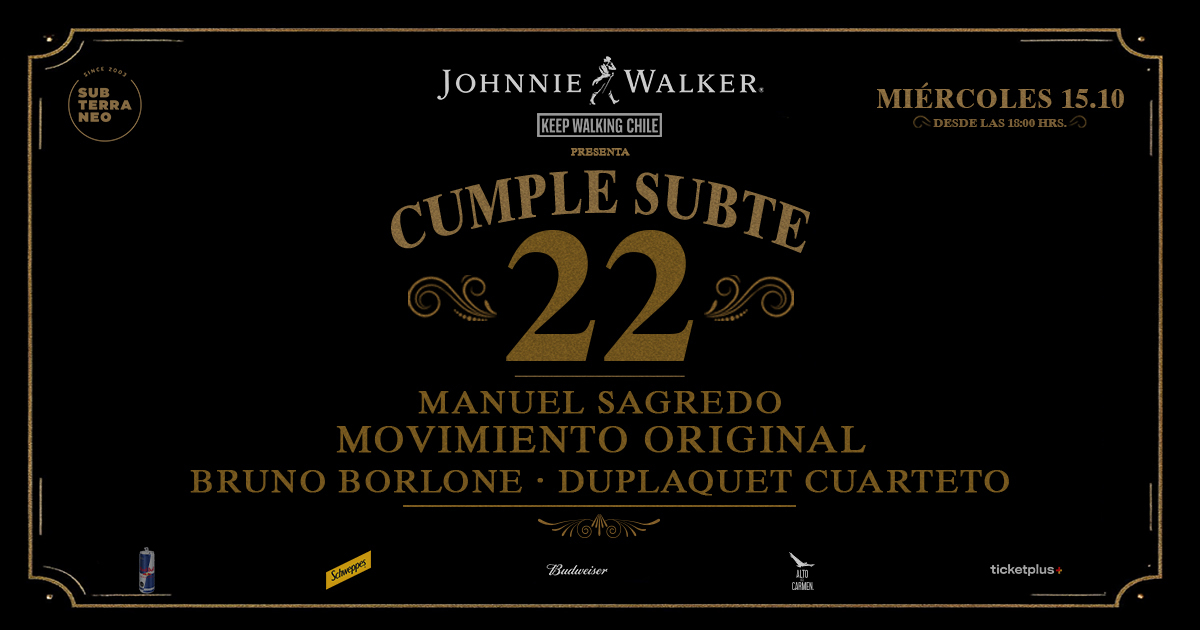 22 AÑOS SUBTERRÁNEO 🎵 MIÉRCOLES 15 OCTUBRE ★ Club Subterráneo (+23)