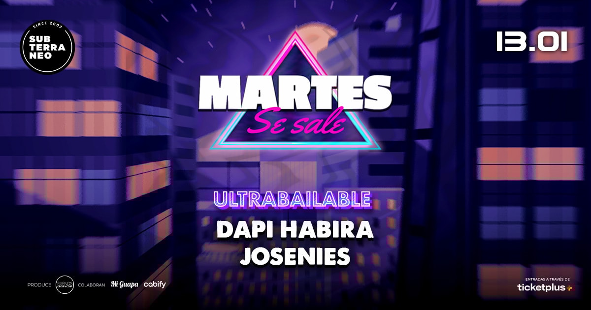 MARTES SE SALE! ★ MARTES 13 ENERO ★ Club Subterráneo (+21)