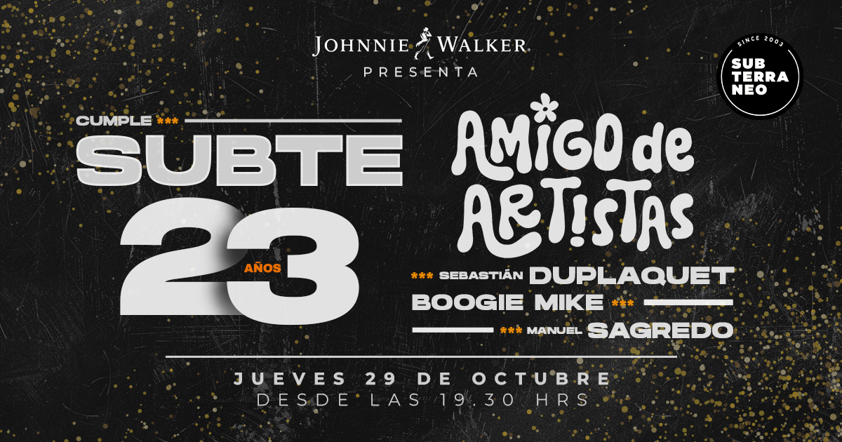 CUMPLE SUBTE 23 AÑOS 🥳 JUEVES 29 OCTUBRE 🎂 Club Subterráneo (+23)