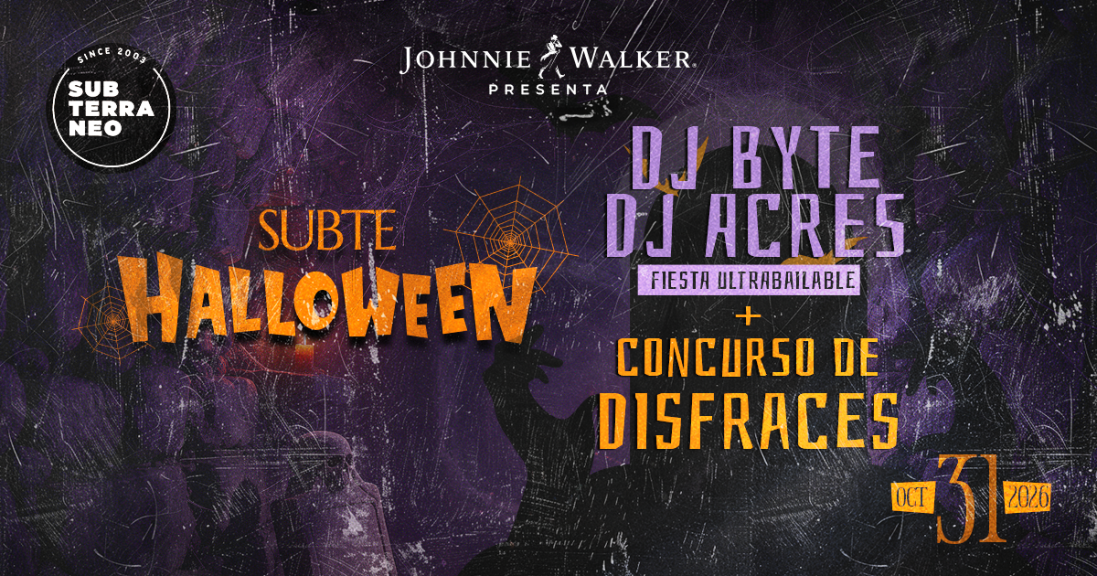  🎃 HALLOWEEN SUBTE 🎃 SÁBADO 31 OCTUBRE ★ Club Subterráneo (+23)