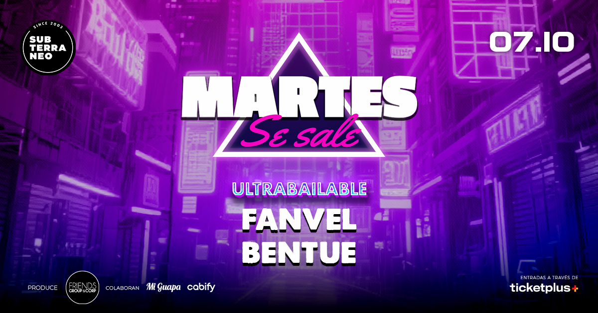 MARTES SE SALE! ★ MARTES 07 OCTUBRE ★ Club Subterráneo (+21)