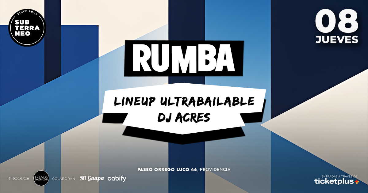 RUMBA Full Ultrabailable ★ JUEVES 08 OCTUBRE ★ Club Subterráneo (+21M & +23H)