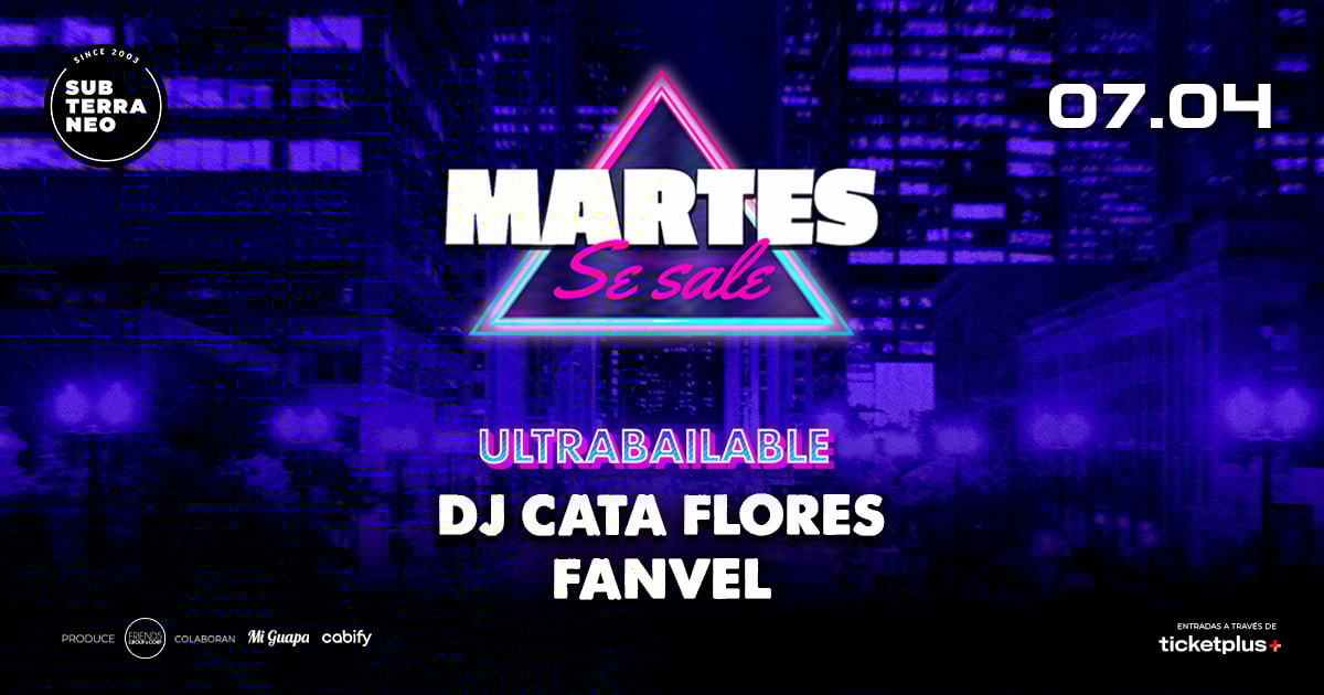 MARTES SE SALE! ★ MARTES 07 ABRIL ★ Club Subterráneo (+21)