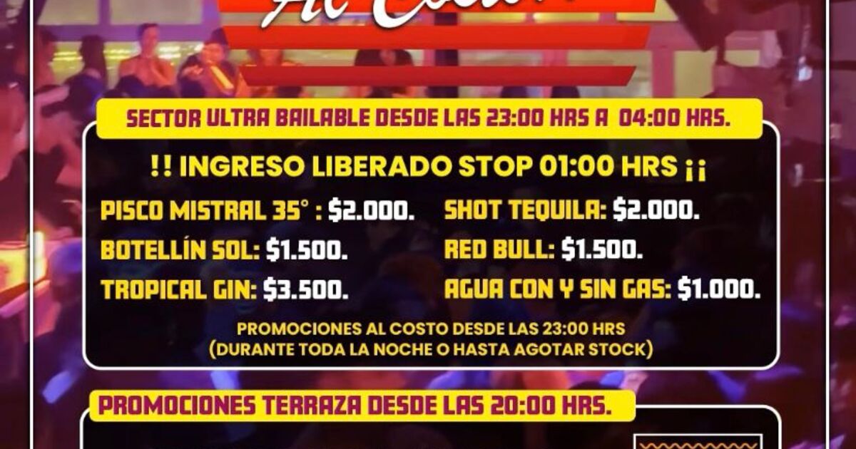 DOMINGO 11 ENERO 2026🌅 DOMINGO AL CO$TO🥃🍸🍹‼️SUNSET EXTENDED☀️🏖️ + ULTRA BAILABLE HASTA LAS 04 AM💃🪩 INGRESO GRATIS HASTA LAS 01 AM‼️⚠️NOS RESERVAMOS EL DERECHO DE ADMISIÓN⚠️🚹🚺+18 