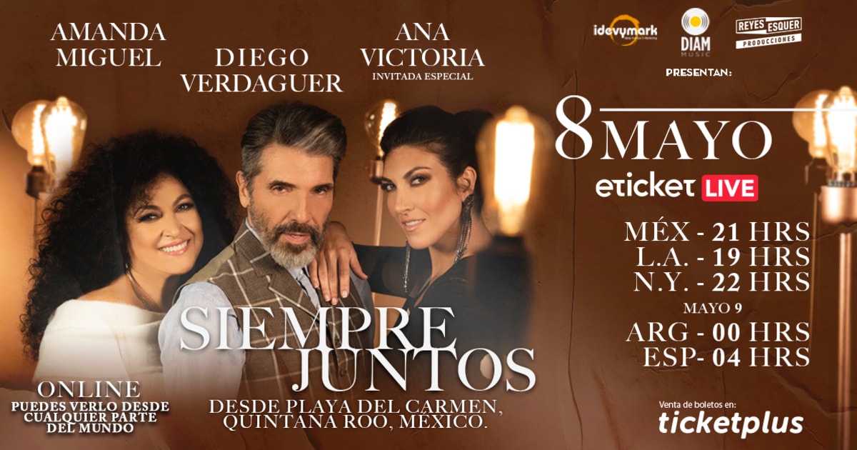 AMANDA MIGUEL, DIEGO VERDAGUER Y ANA VICTORIA "SIEMPRE JUNTOS" DESDE PLAYA DEL CARMEN