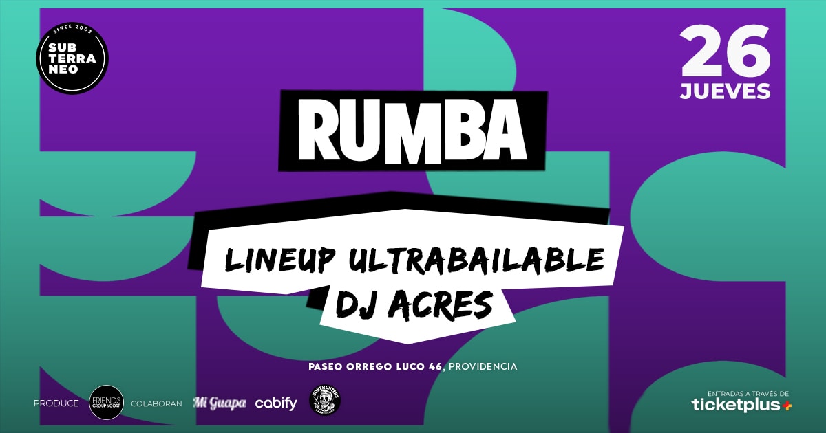  RUMBA Full Ultrabailable ★ JUEVES 26 MARZO ★ Club Subterráneo (+21M & +23H)