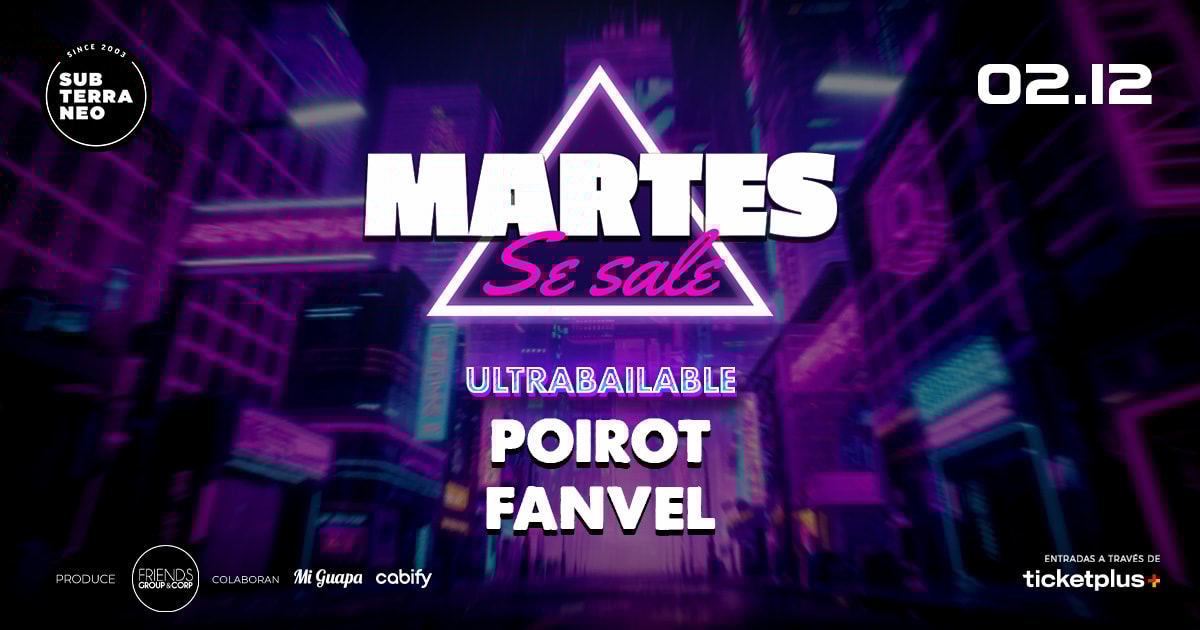 MARTES SE SALE! ★ MARTES 02 DICIEMBRE ★ Club Subterráneo (+21)