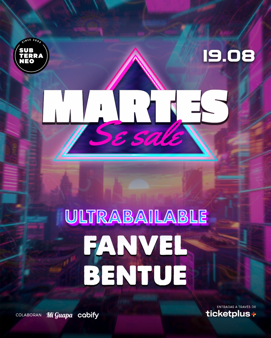 MARTES SE SALE! ★ MARTES 19 AGOSTO ★ Club Subterráneo (+21)