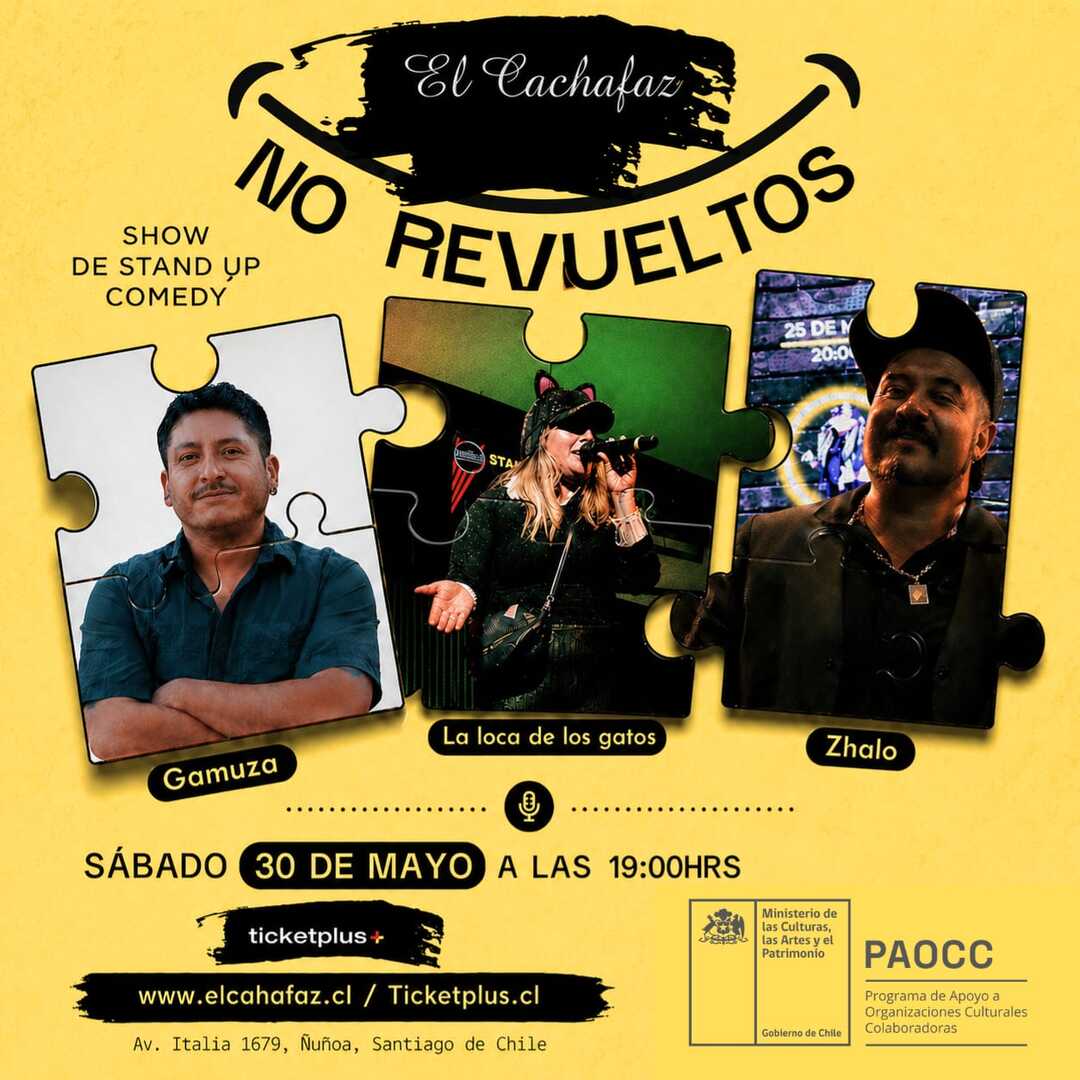 Show de Stand Up-Los no revueltos-Sabado 30 Mayo a las 19 hrs