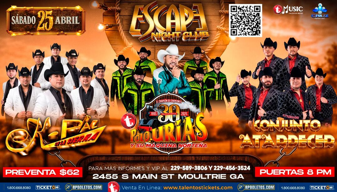 Polo Urias y La Maquina Norteña Escape Night Club de Moultrie,GA.