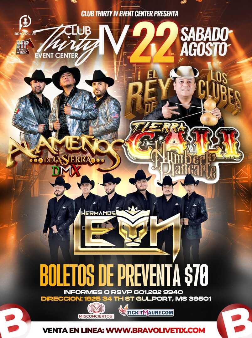 Alameños de las Sierra DMX-Tierra Cali De Humberto Plancarte-Hermanos Leon-Club Thirty Event Center