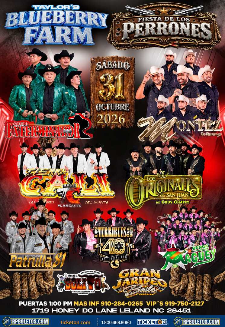 Gran Jaripeo Baile-Fiesta de los perrones-Taylor's Blueberry Farm-Leland NC