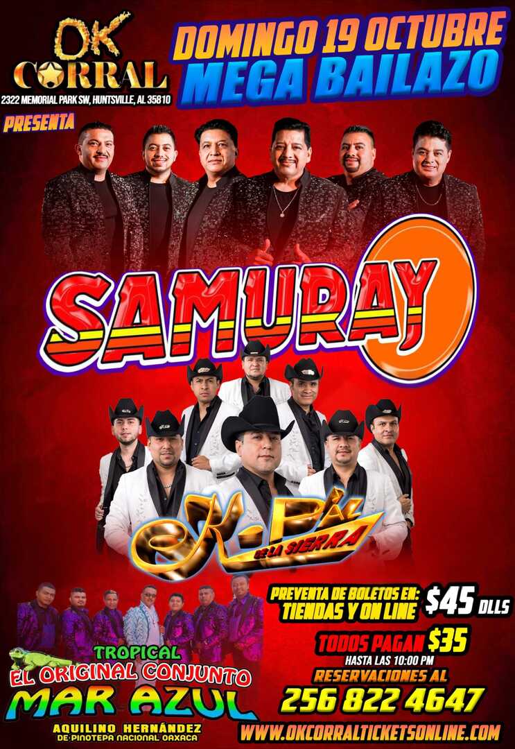Samuray- Conjunto-K-Paz-Azul-OK Corral-Hunteville Al