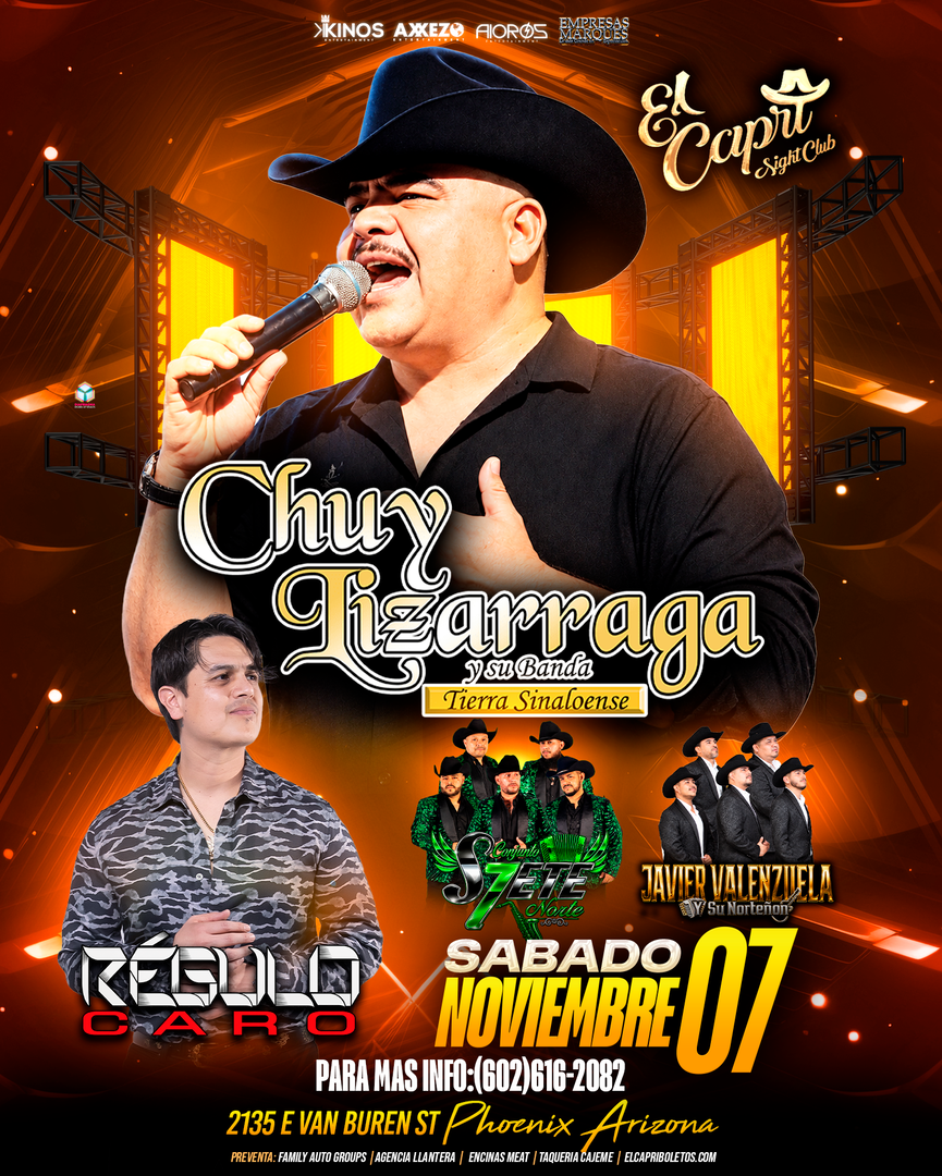 Chuy Lizarraga-Regulo Caro-Javier Valenzuela y su Norteña-Conjunto S7ete Norte-