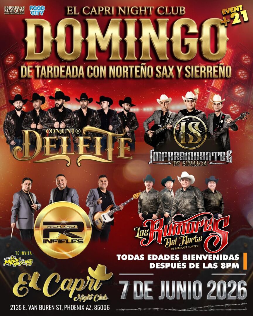 Conjunto Deleite-Impresionantes de Sinaloa-Richard y los Infieles-Los Rumores del Norte