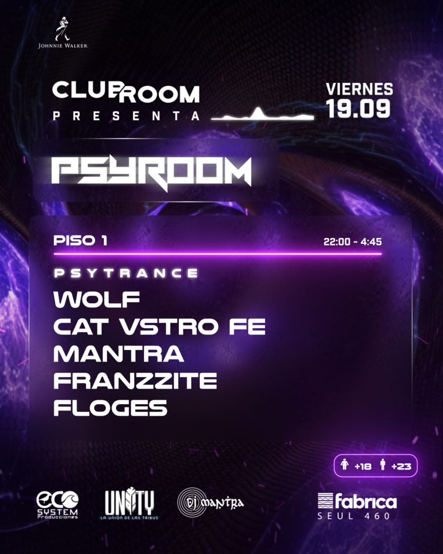 Clubroom Presenta Psyroom @ Viernes 19 Septiembre