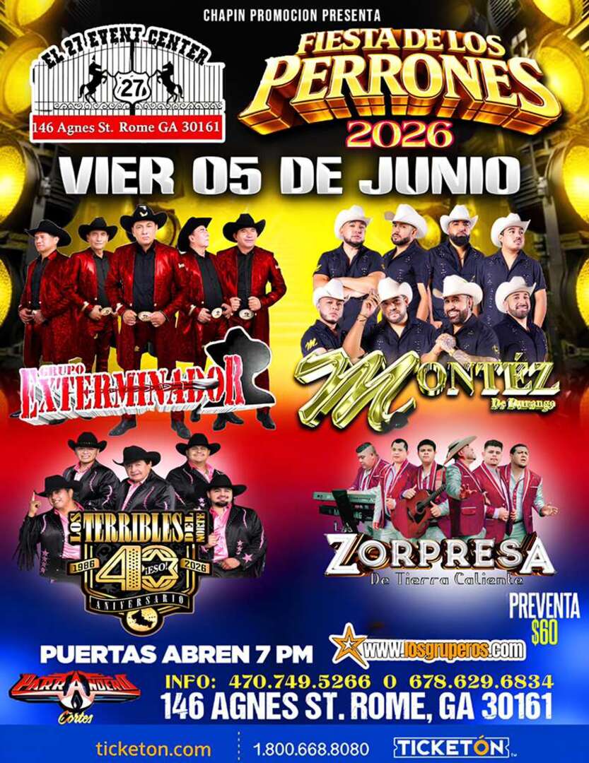 Fiesta de los Perrones-Grupo Exterminador-Montez de Durango-Los Terribles del Norte-Zorpresa de Tierra Caliente-El 27 Event Center