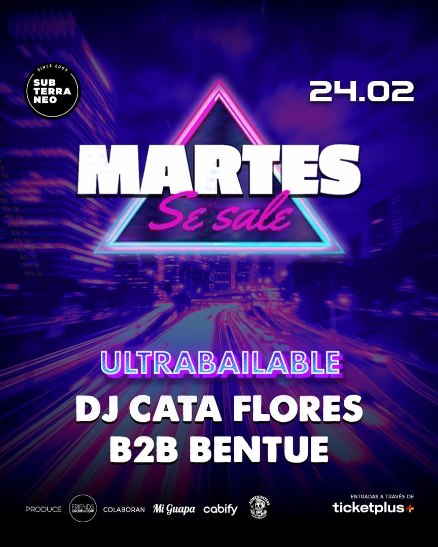 MARTES SE SALE! ★ MARTES 24 FEBRERO ★ Club Subterráneo (+21)