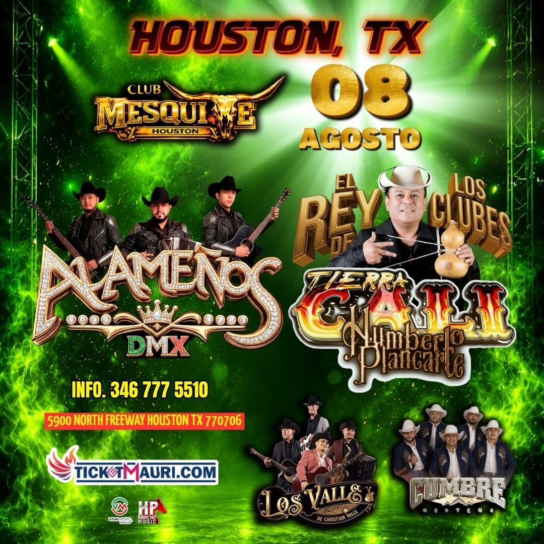 Alameños DMX-Tierra Cali de Humberto Plancarte-Cumbre Nortena-Los Valle-Club Mezquite
