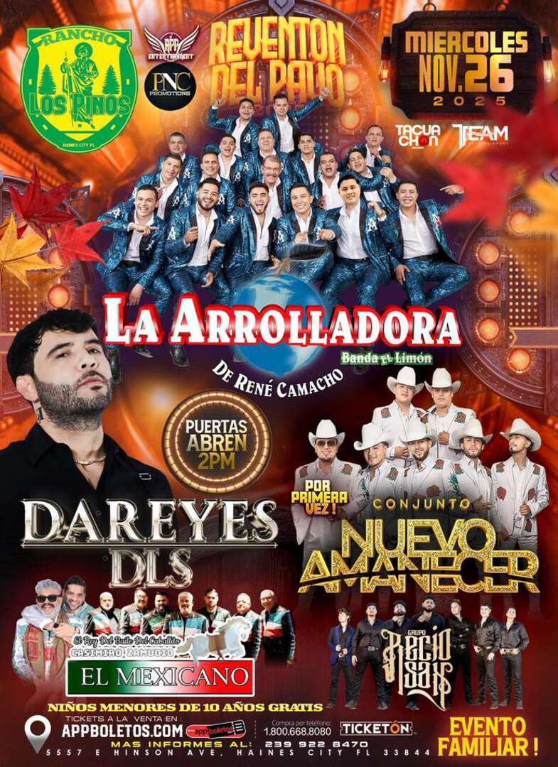 La Arrolladora-Los Dareyes DLS-Conjunto Nuevo Amanecer-Mi Banda El MexicanoConjunto Recio Sax-Los Pinos