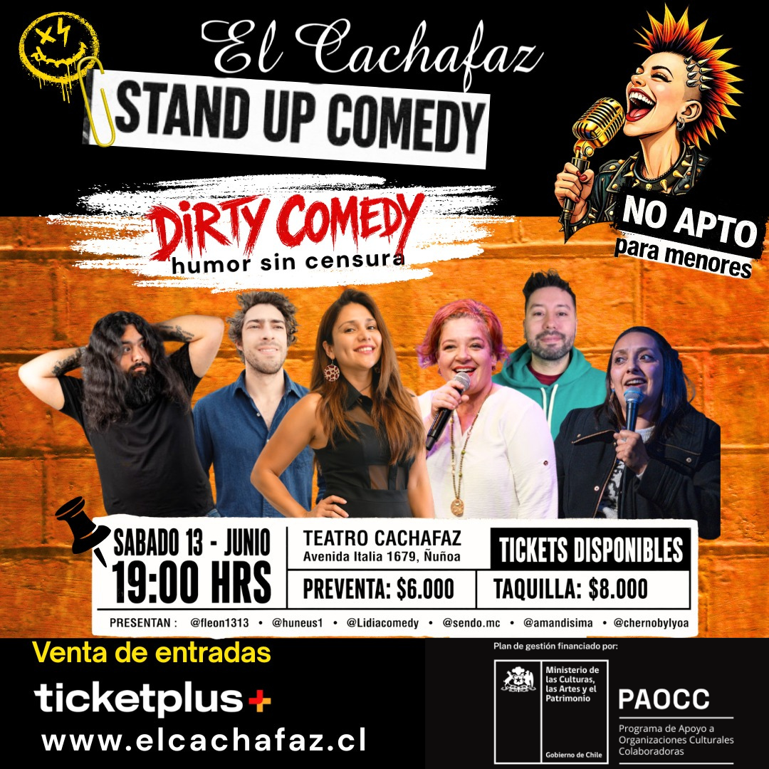 Show de Stand Up-Dirty Comedy-Sabado 13 Junio a las 19 hrs
