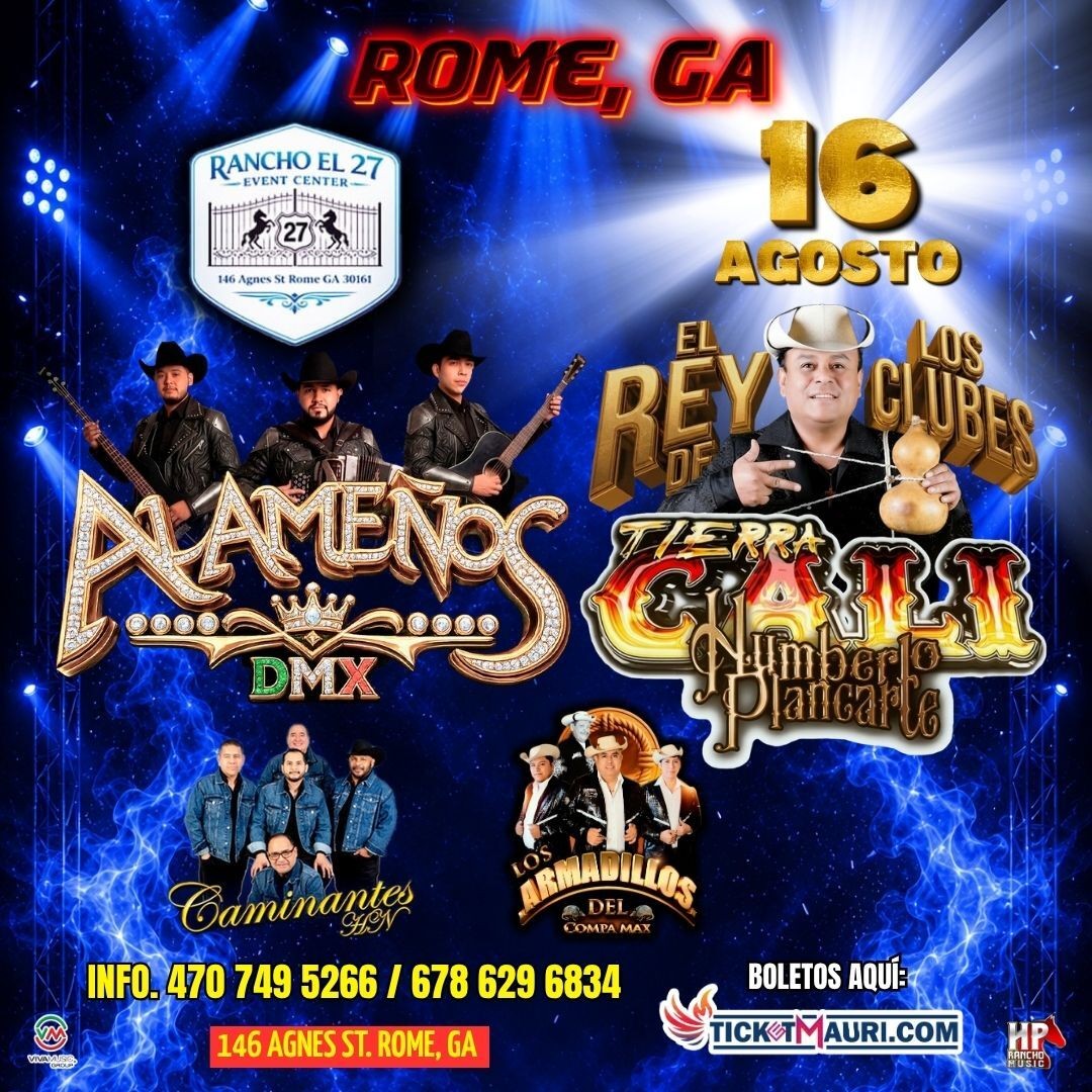 Alamenos DMX-Tierra Cali de Humberto Plancarte-Caminantes HN-Los Armadillos del Compa Max-Rancho el 27