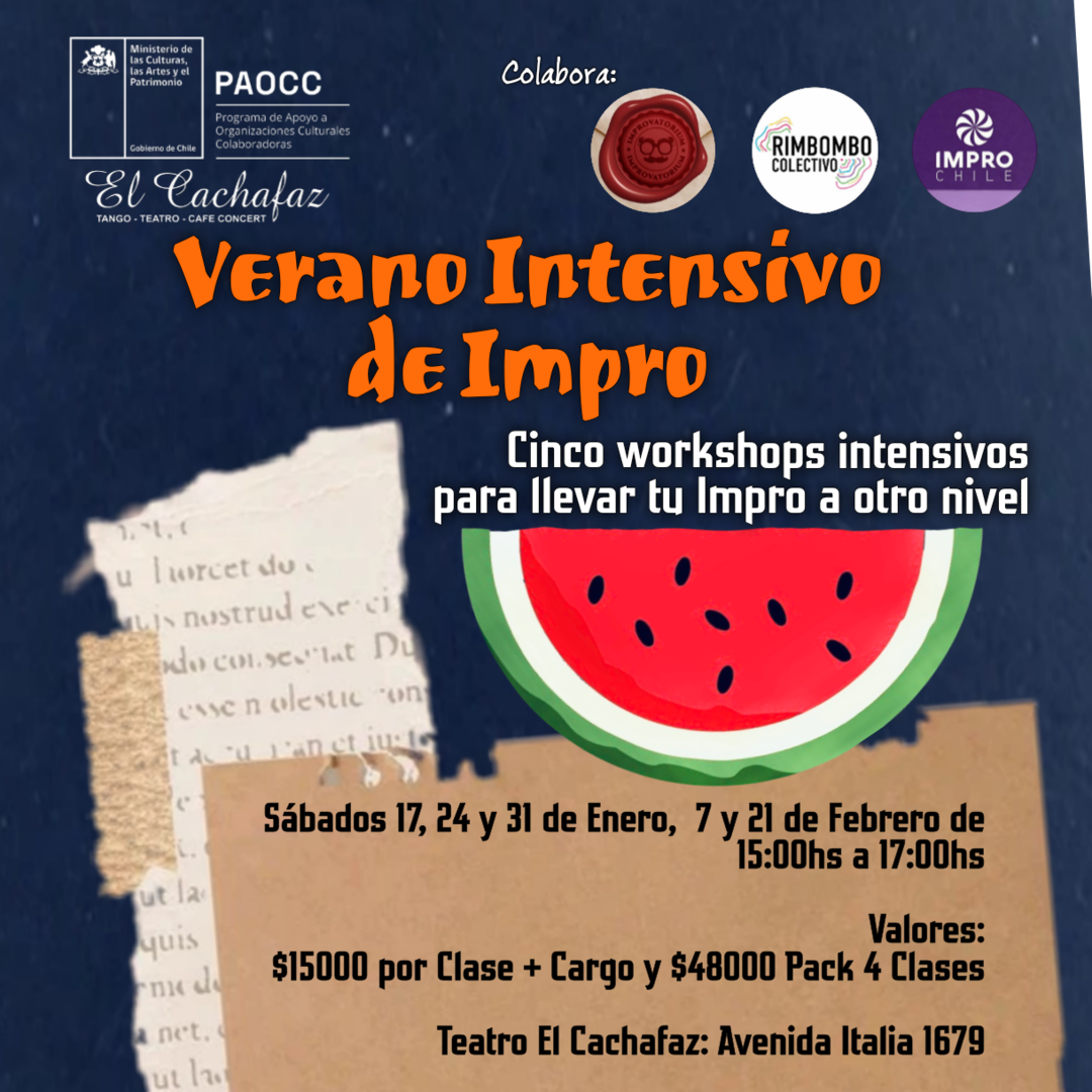 Seminario de Improvisacion Verano Cachafaz 2026- Cinco Workshop intensivos-Sabados de 15 hrs a 17 hrs 15 hrs