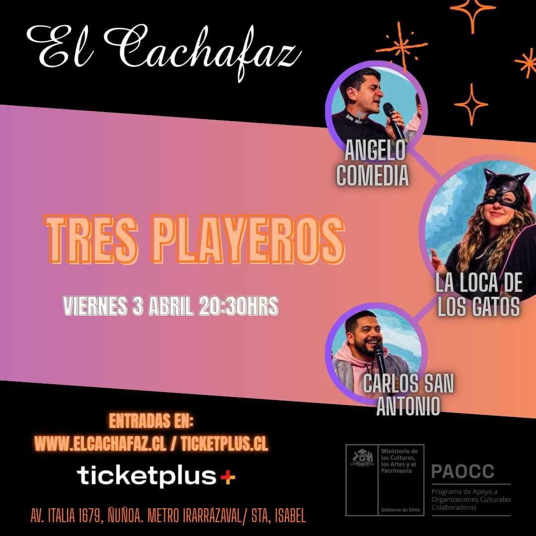 Show de Stand Up-3 Playeros- Viernes 3 de Abril a las 20:30 hrs