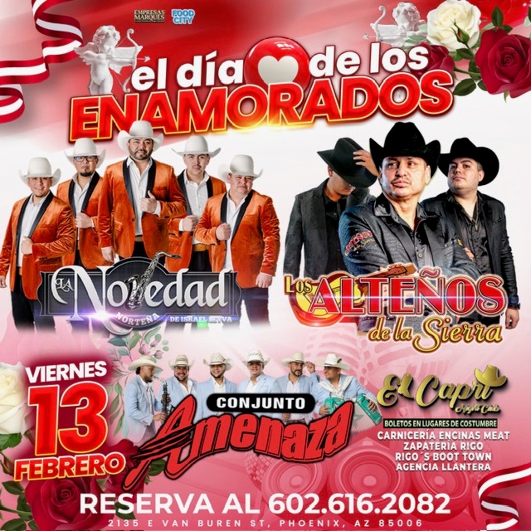 La Novedad Nortena-Los Altenos de la Sierra-Conjunto Amenaza-Dia de Los Enamorados