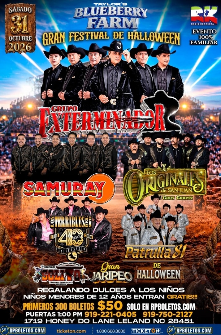 Gran Jaripeo Baile-Fiesta de los perrones-Taylor's Blueberry Farm-Leland NC