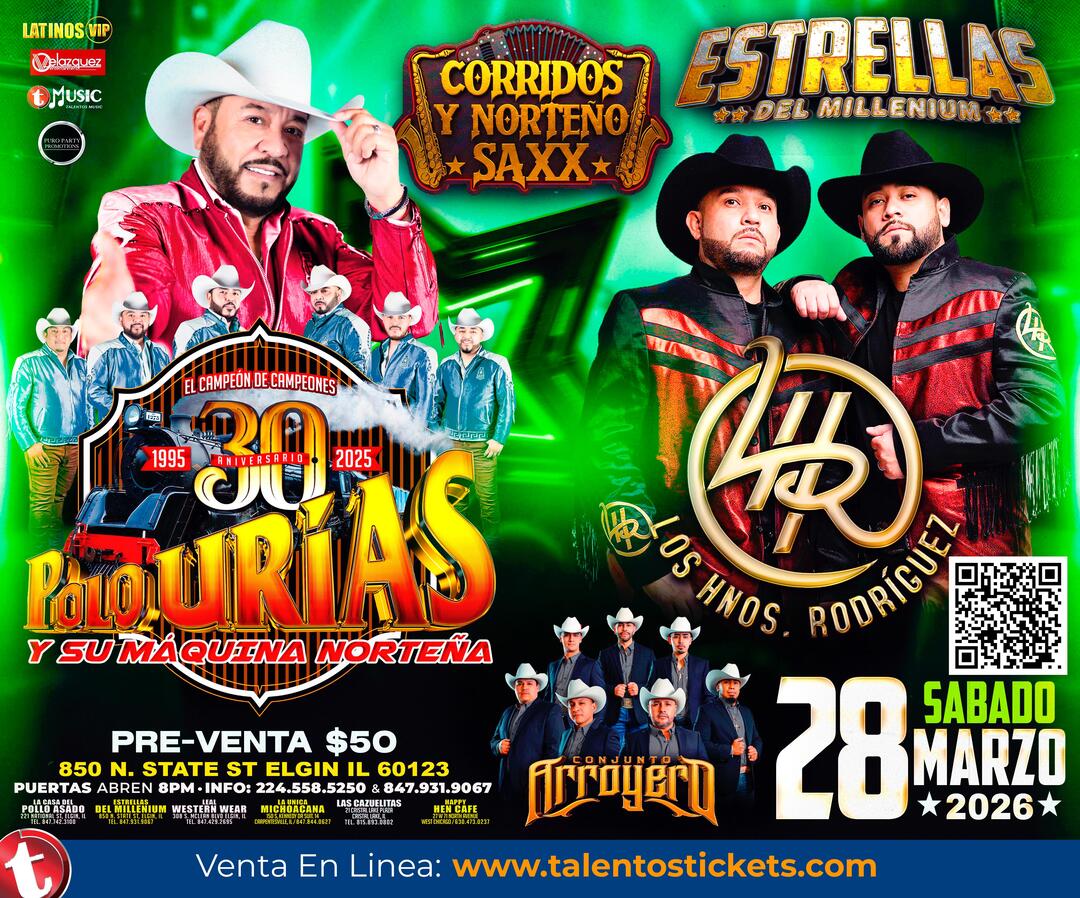 Polo Urias y La Maquina Norteña en Estrellas del Millenium de Elgin, Il.