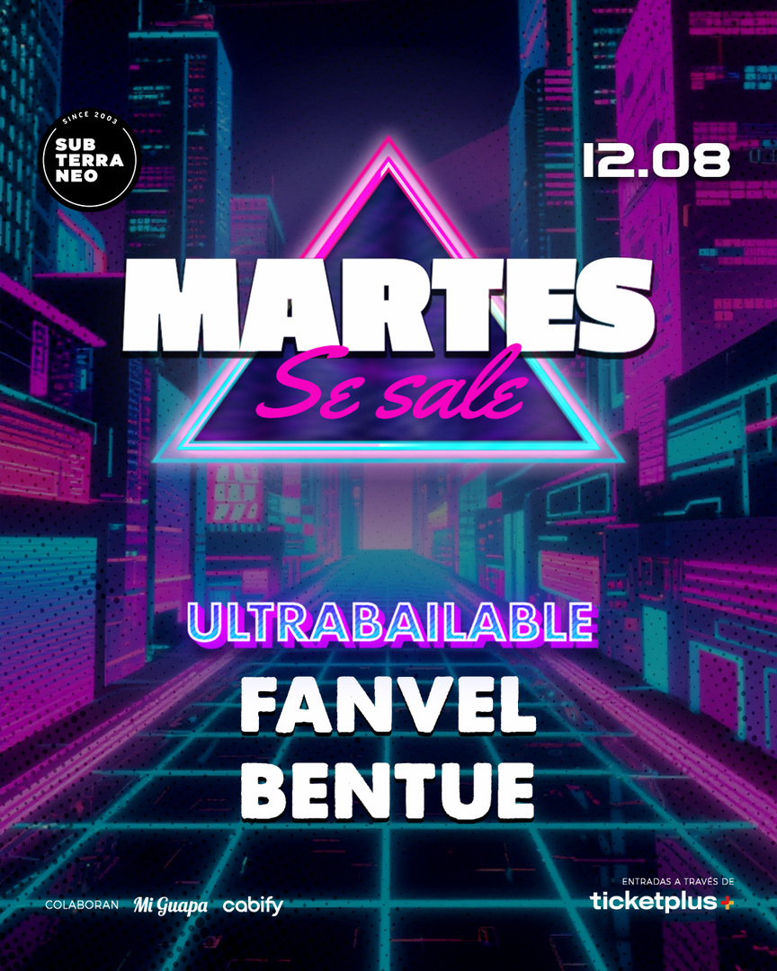 MARTES SE SALE! ★ MARTES 12 AGOSTO ★ Club Subterráneo (+21)