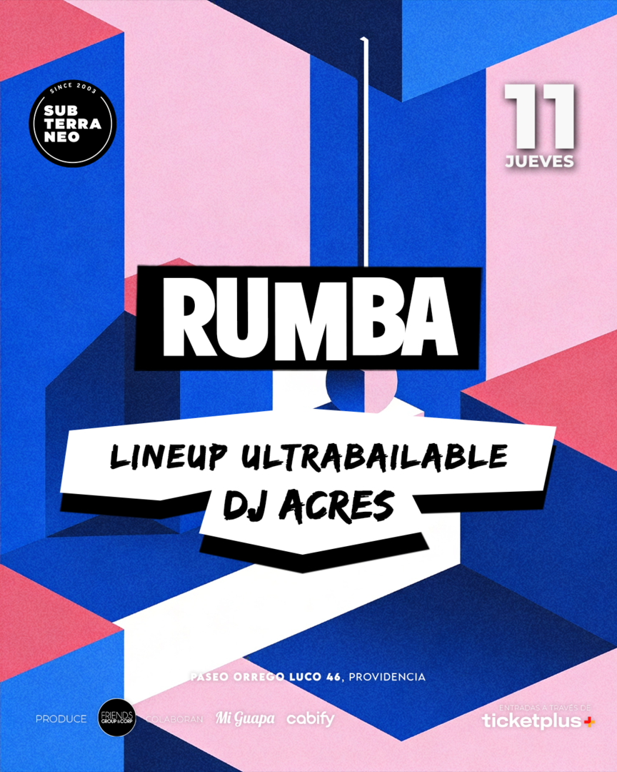 RUMBA Full Ultrabailable ★ JUEVES 11 JUNIO ★ Club Subterráneo (+21M & +23H)